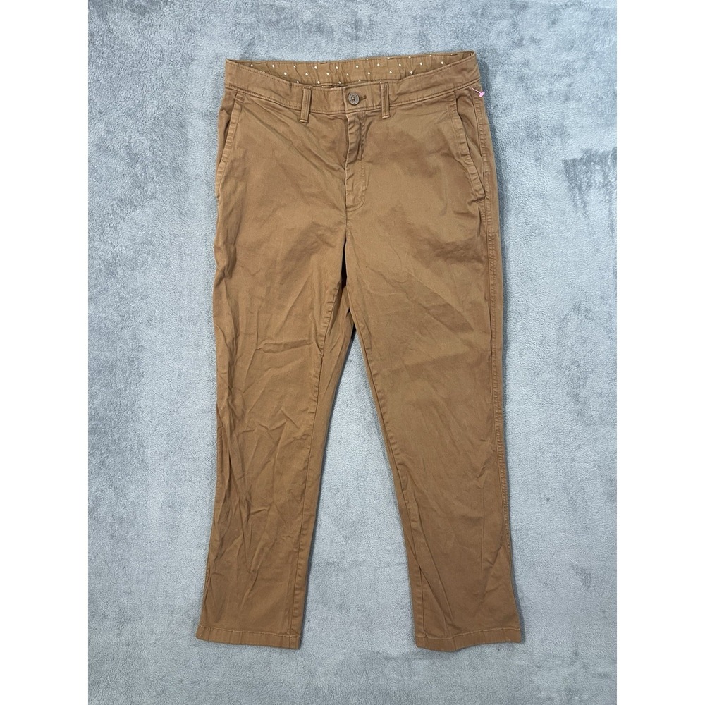 Rowm Pants Mens 32x29** Brown Khaki Slim Fit Straight Chinos Stretch Casual